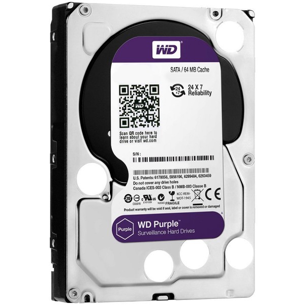 HDD AV WD Purple (3.5, 4TB, 64MB, 5400 RPM, SATA 6 Gbs) ( WD40PURZ ) 