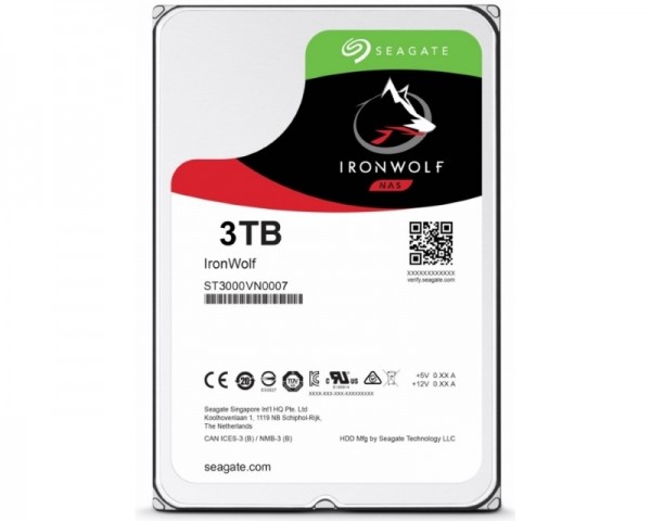 SEAGATE 3TB 3.5'' SATA III 64MB ST3000VN007 IronWolf Guardian