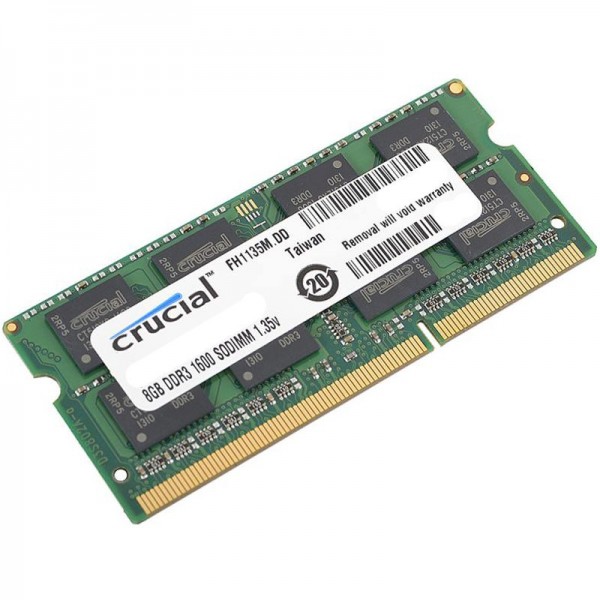 Crucial DRAM 8GB DDR3L 1.5V1.35V dual voltage 1600 MHz SODIMM CL11 (4Gbit), EAN: 649528754592 ( CT102464BF160B ) 