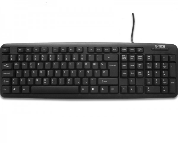 ETECH E-5050 USB YU crna tastatura (CYR)