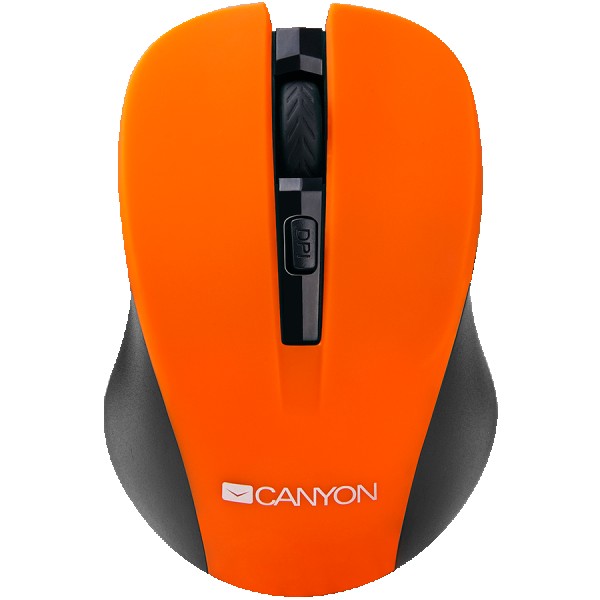 CANYON 2.4GHz wireless optical mouse with 4 buttons, DPI 80012001600, Orange, 103.5*69.5*35mm, 0.06kg ( CNE-CMSW1O ) 