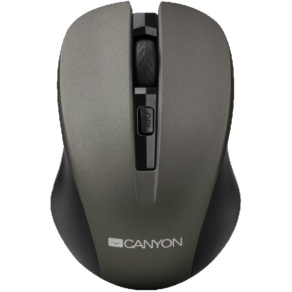 CANYON 2.4GHz wireless optical mouse with 4 buttons, DPI 80012001600, Gray, 103.5*69.5*35mm, 0.06kg ( CNE-CMSW1G ) 