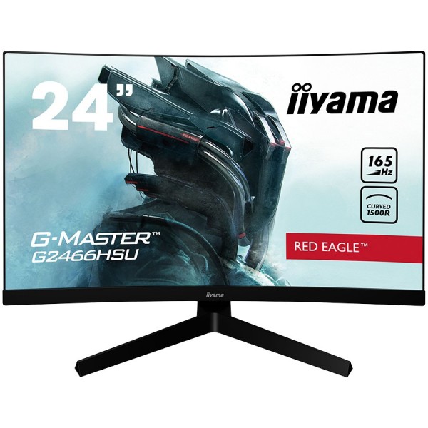 Iiyama Monitor Gaming G2466HSU-B1 23.6 Curved 165Hz VA 1920x1080 1ms 250 cdm 3000:1 80M:1  2xHDMI, 1xDP, USB-Hub, HDCP, Tilt, 3y ( G2466HSU-B1 )