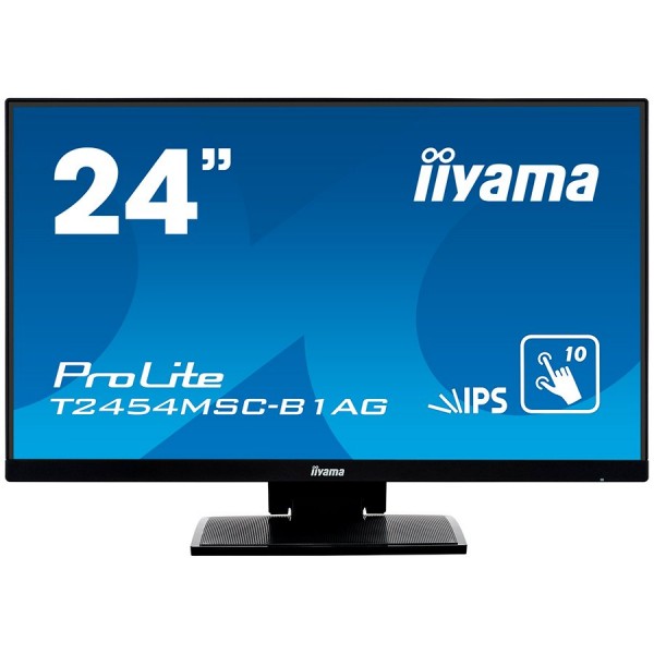 IIYAMA Monitor 24'' PCAP 10-Points Touch Screen, Anti Glare coating, 1920 x 1080, IPS-panel, Slim Bezel, Speakers, VGA, HDMI, Height Adjust.