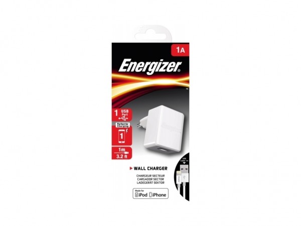 Energizer Max Wall Charger 1USB+MicroUSB Cable White 1A' ( 'ACA1AEUCLI3' ) 