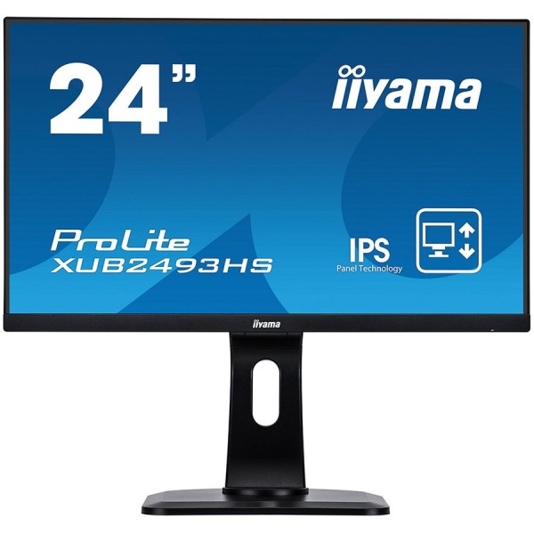 IIYAMA Monitor Prolite, 24'' 1920x1080, 13cm Height Adj. Stand, Pivot, VA panel, 250cdm2, VGA, DisplayPort, HDMI, 4ms, Speakers (23,6'' VIS) ( XB2474HS-B2 ) 