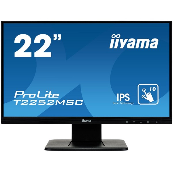 IIYAMA Monitor Prolite, 21,5'' OGS-PCAP 10P Touch Screen, 1920x1080, IPS-slim panel design, VGA, HDMI, DisplayPort, 250cdm˛ (with touch), 1000:1 Static Contrast, 7ms ( T2252MSC-B1 ) 