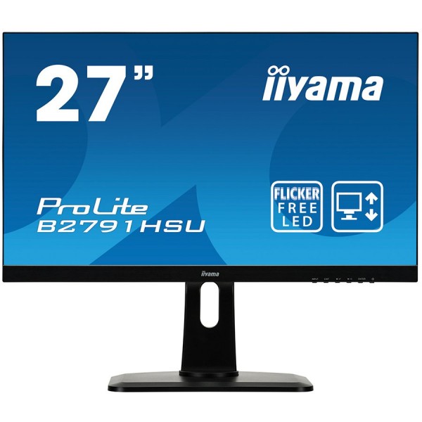 IIYAMA Monitor  27'' ETE TN Panel, 1920x1080, 1ms, Height Adj. Stand (13cm), 300cdm˛, Speakers, VGA, HDMI, DisplayPort, USB-HUB ( B2791HSU-B1 ) 