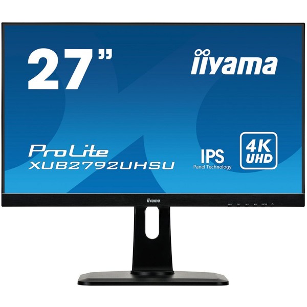 IIYAMA Monitor Prolite, 27'' ETE, ULTRA SLIM LINE, 3840x2160 UHD, IPS, 4ms, 13cm height adj. stand, 300cdm˛, DVI, HDMI, DisplayPort, Speakers,  USB-HUB(2x3.0) ( XUB2792UHSU-B1 ) 