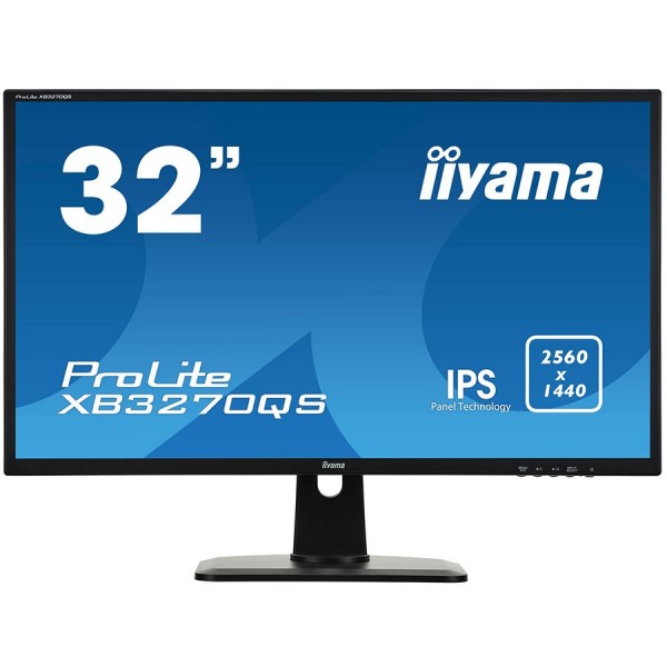 IIYAMA Monitor Prolite, 32'' 2560x1440, IPS panel, 300cdm2, 4ms, 1200:1 Static Contrast, Speakers, DisplayPort, HDMI, DVI (31,5'' VIS), Height Adj. Stand ( XB3270QS-B1 ) 