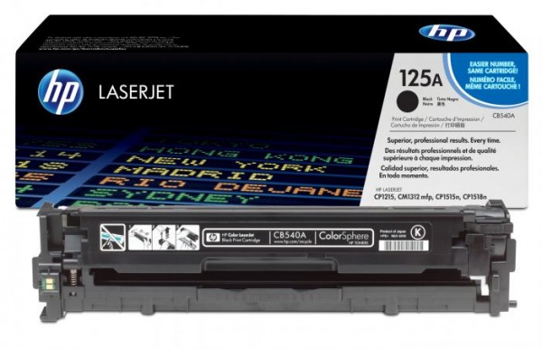 HP Toner Black CLJ CP1515nCP1518niCP1215CM1312 MFP, [CB540A]' ( 'CB540A' ) 