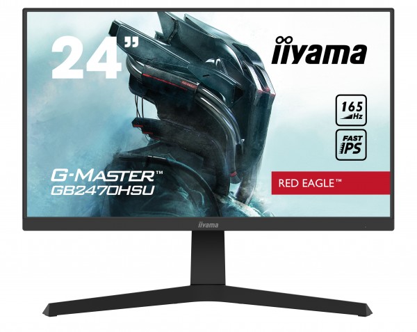 IIYAMA 24'' ETE Fast IPS Gaming, G-Master Red Eagle, FreeSync Premium, 1920x1080@165Hz, 250cdm˛, 1100:1, HDMI, DisplayPort, 0,8ms (MPRT), Speakers, USB-HUB (2x2.0), Black Tuner ( G2470HSU-B1 ) 