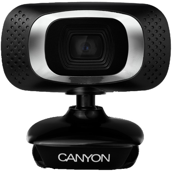 CANYON 720P HD webcam with USB2.0. connector, 360 rotary view scope, 1.0Mega pixels, Resolution 1280*720, viewing angle 60, cable length 2.0m, Black, 62.2x46.5x57.8mm, 0.074kg ( CNE-CWC3N )