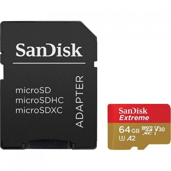 MICRO SD 64GB SanDisk Extreme + adapter SDSQXA2-064G-GN6MA