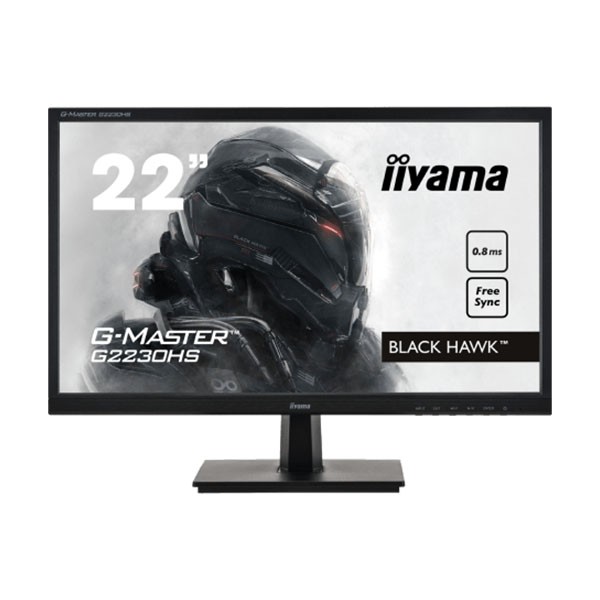 Iiyama 21,5'' Gaming, G-Master Black Hawk, FreeSync, 1920x1080@75Hz, 250cdm˛, DVI, HDMI, 0,8ms, Speakers, Black Tuner ( G2230HS-B1 ) 