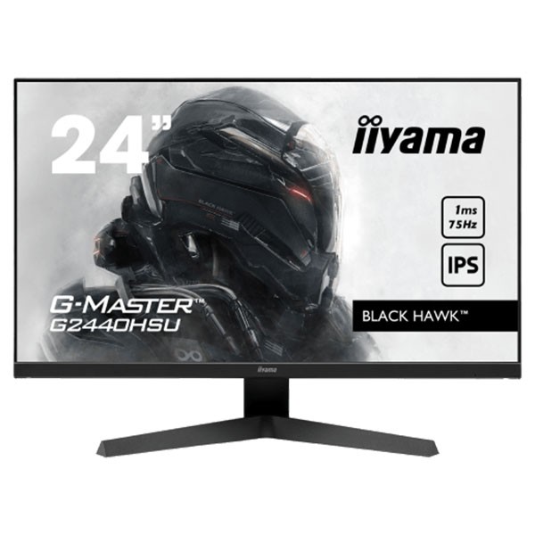 24'' ETE IPS-panel Gaming, G-Master Black Hawk, FreeSync, 1920x1080@75Hz, 250cdm˛, HDMI, DisplayPort, 1ms (MPRT), Speakers, USB-HUB (2x2.0), Black Tuner, Black ( G2440HSU-B1 ) 