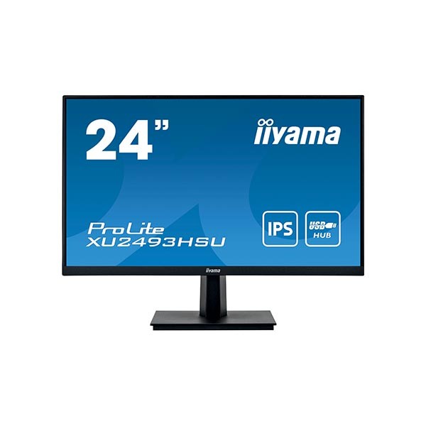 iiyama 24'' ETE IPS-panel, 1920x1080, 4ms, 250cdm˛, Speakers, VGA, HDMI, DisplayPort, USB-HUB (23,8'' VIS) ( XU2493HSU-B1 ) 
