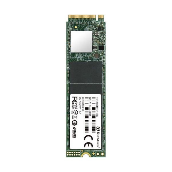 SSD M.2 NVMe 128GB 2280, (PCIe Gen3x4), 3D TLC, DRAM-less, Read 1,800 MB/s, Write 1,500 MB/s ( TS128GMTE110S ) 