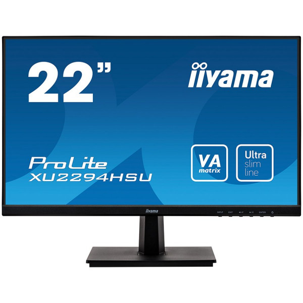 IIYAMA Monitor Prolite, 21,5'' ULTRA SLIM LINE VA-panel, 1920x1080, 250cdm˛, Speakers, VGA, HDMI, DisplayPort, 4ms, USB 2x2.0 ( XU2294HSU-B1