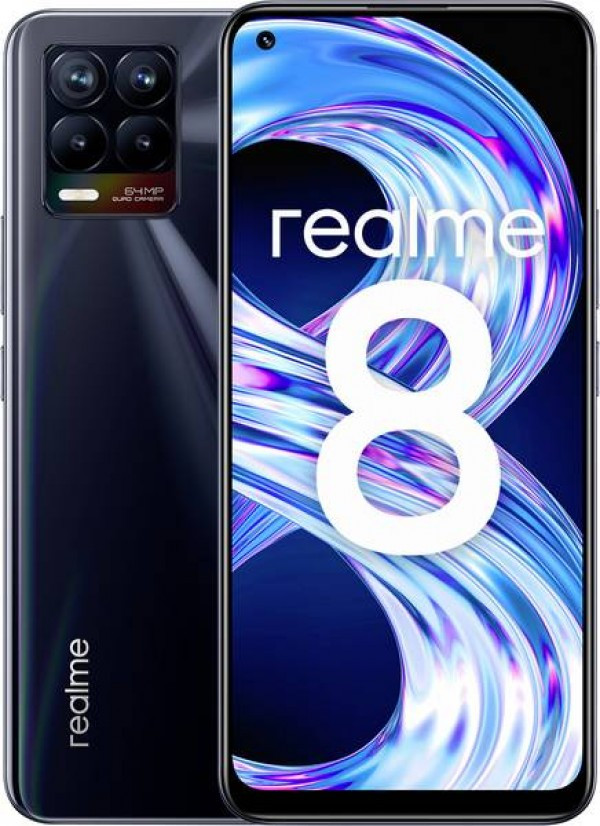 REALME 8 (Crna), 6,4'',  6128GB, 64 Mpix + 8 Mpix + 2 Mpix + 2 Mpix