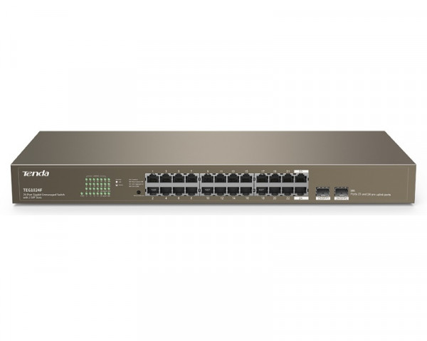 TENDA TEG1024F 24-Port Gigabit Unmanaged Switch with 2 SFP Slots