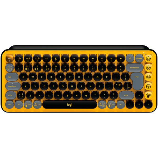LOGITECH POP Keys Wireless Mechanical Keyboard With Emoji Keys - BLAST_YELLOW - US INTL - BT  - INTNL - BOLT ( 920-010735 ) 