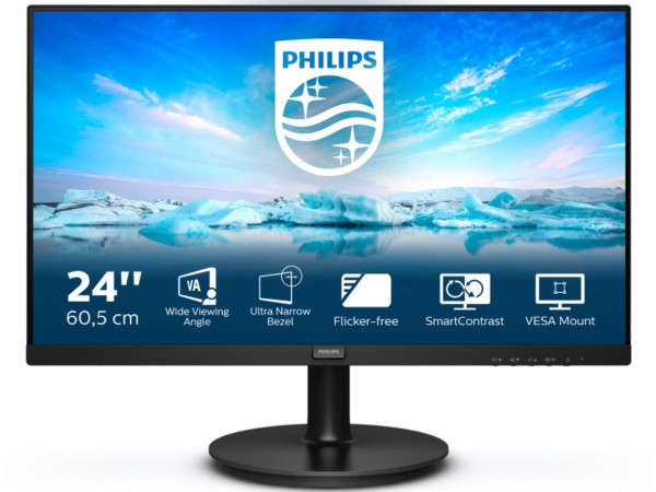 Philips LCD 23.8'' 241V8L00 VA, FHD, 75Hz, HDMI, VGA, Vesa' ( '241V8L00' ) 