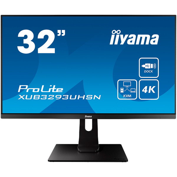 Iiyama ProLite XUB3293UHSN-B1LED monitor 31.5'' 3840 x 2160 4K @ 60 Hz IPS 350 cdm˛ 1000:1 4 ms HDMI DisplayPort USB-C speakers matte black 