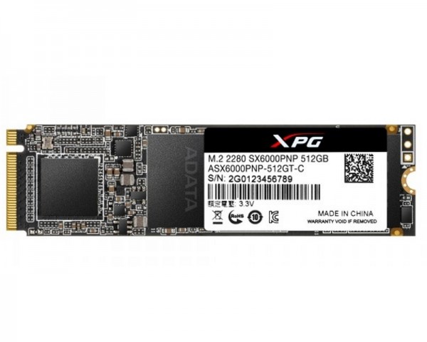A-DATA 512GB M.2 PCIe Gen 3 x4 NVMe ASX6000PNP-512GT-C SSD
